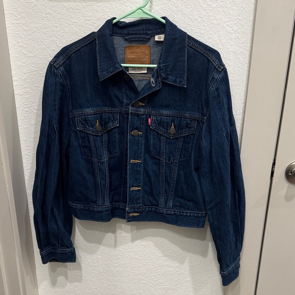 Levi's Classic Indigo Puffer Sleeve Jean Jacket